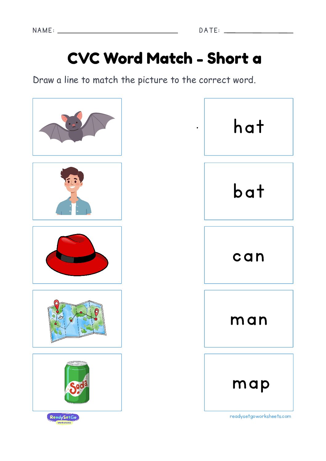 CVC Word Match – Short a